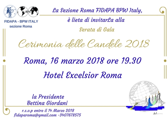 Cerimonia delle Candele 2018 Sezione Roma Fidapa BPW Italy