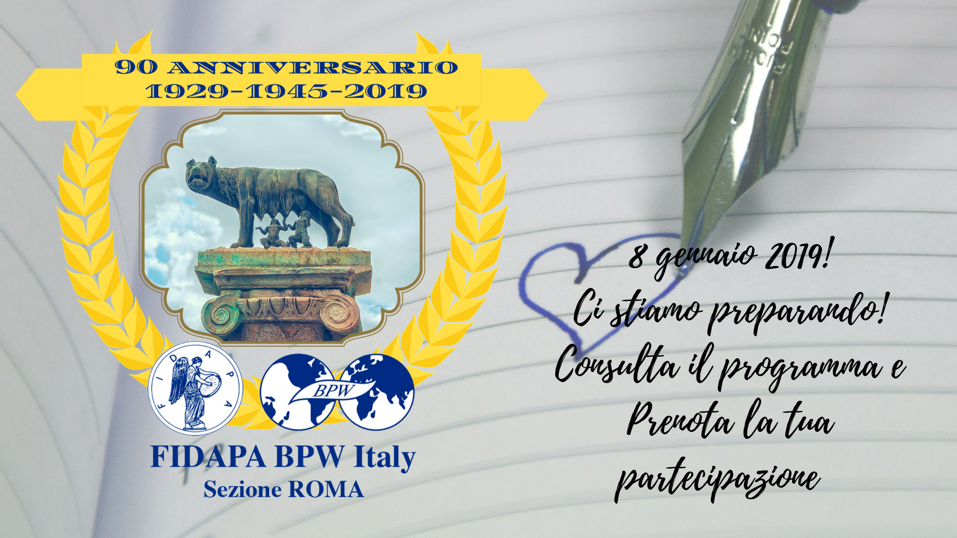 Sezione Roma FIDAPA BPW Italy celebra 90 anni dalla fondazione 8 gennaio 1929